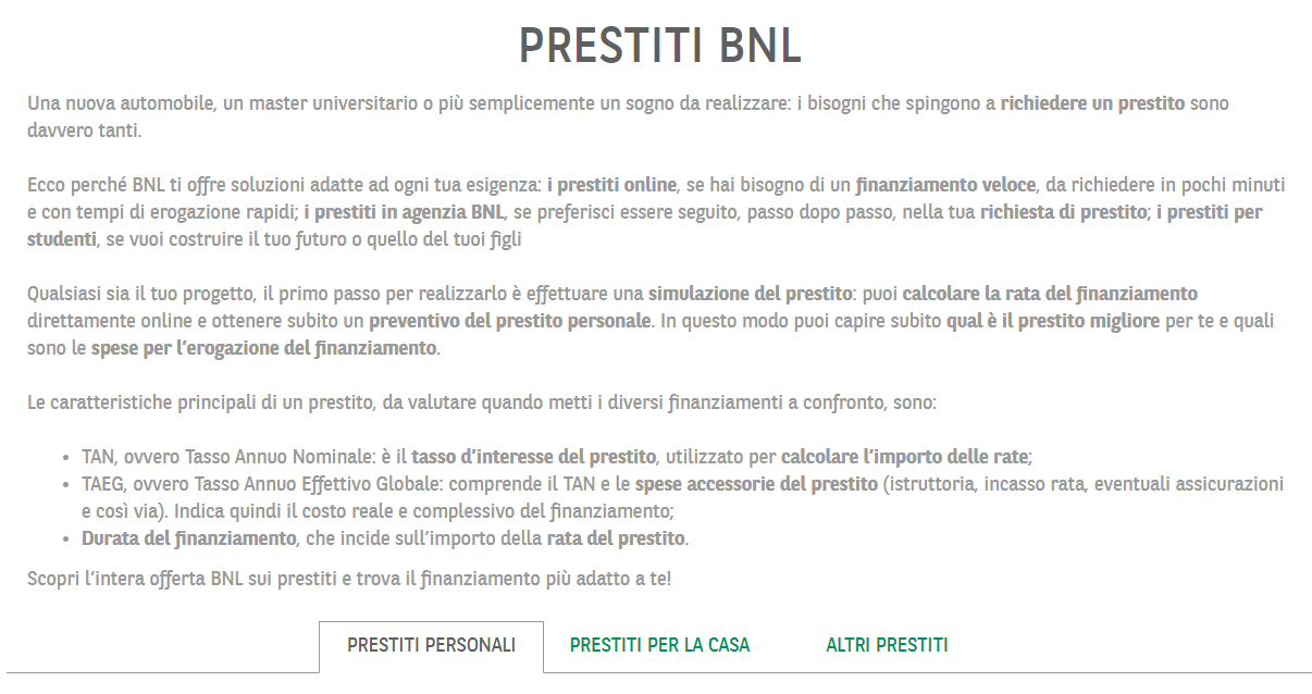 Prestiti bnl 2019: opinioni su finanziamenti banca nazionale del lavoro Prestito personale chi lo può richiedere