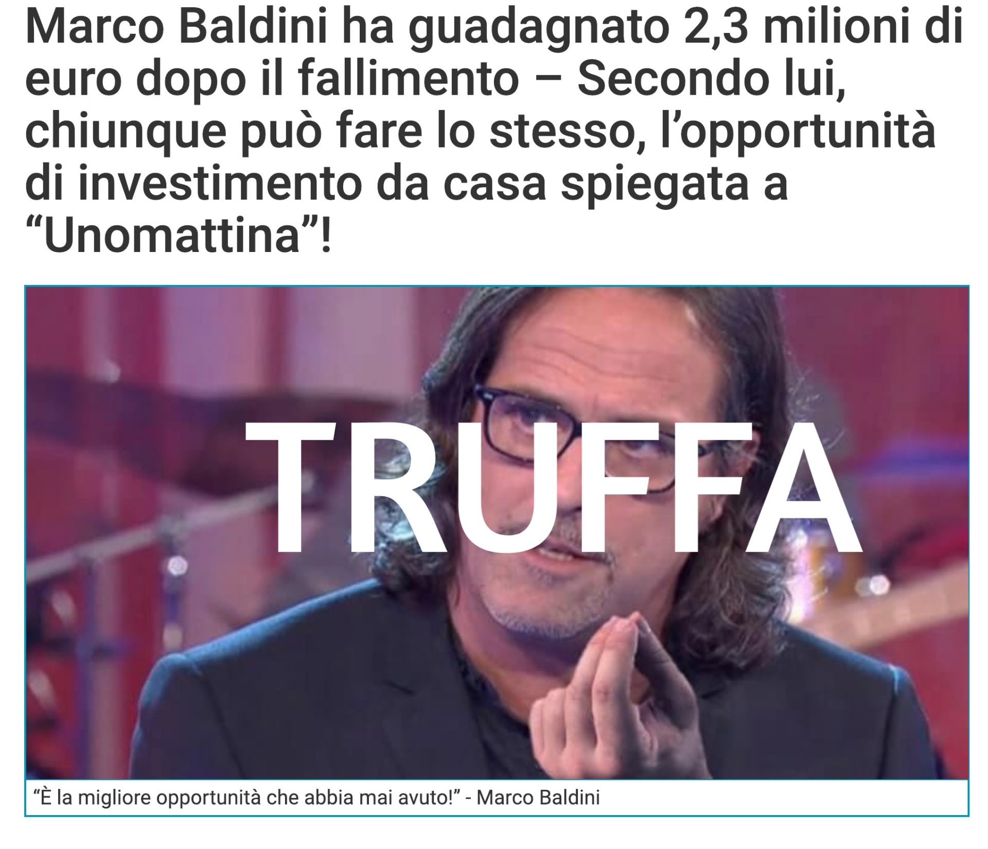 Marco Baldini guadagna veramente milioni con i Bitcoin o è una truffa?