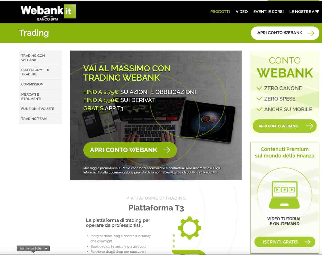 commissioni trading iwbank