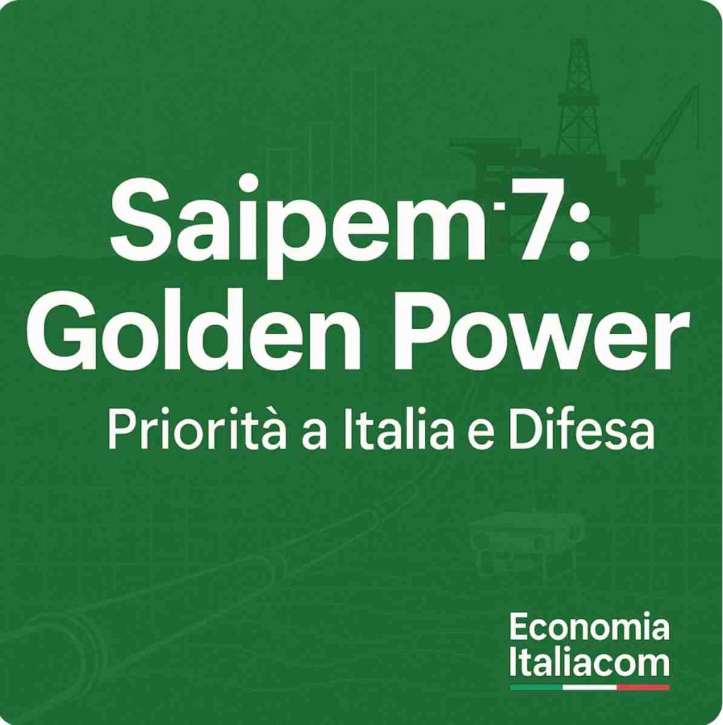 Saipem7: fusione con Subsea7 sotto il golden power